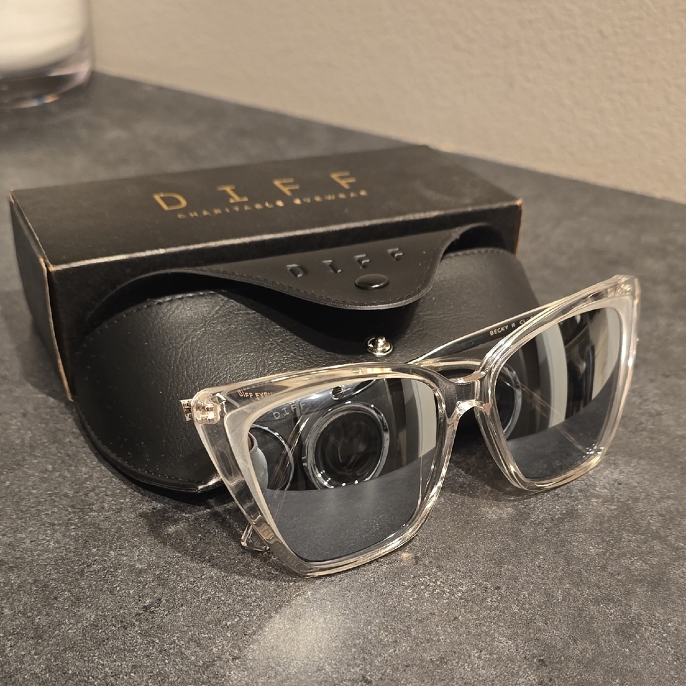 DIFF Becky II Clear Frame Sunglasses